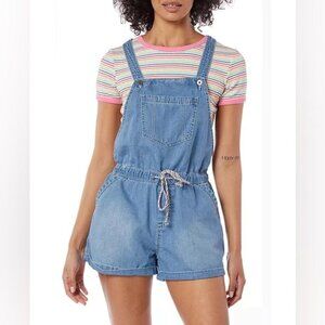 UNIONBAY Juniors Size Small Rosemarie Drapey Denim Romper NEW Blue Tencel Jean